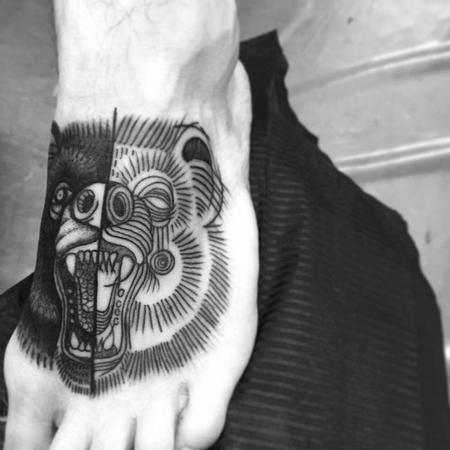 Tattoos - bear foot - 128022